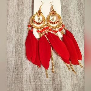 Faux feathered earrings